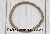 CGB7219 4mm tiny unakite beaded meditation yoga bracelets