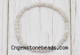 CGB7225 4mm tiny white crazy lace agate beaded meditation yoga bracelets