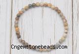 CGB7226 4mm tiny yellow crazy lace agate beaded meditation yoga bracelets