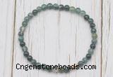 CGB7229 4mm tiny moss agate beaded meditation yoga bracelets