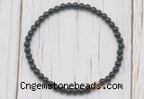 CGB7233 4mm tiny black onyx beaded meditation yoga bracelets