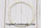 CGB7239 4mm tiny ivory jade beaded meditation yoga bracelets