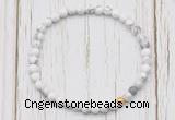 CGB7253 4mm tiny white howlite beaded meditation yoga bracelets