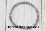 CGB7272 4mm tiny grey picture jasper beaded meditation yoga bracelets