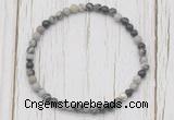 CGB7275 4mm tiny black water jasper beaded meditation yoga bracelets