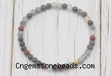 CGB7277 4mm tiny blood jasper beaded meditation yoga bracelets