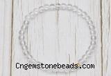 CGB7286 4mm tiny white crystal beaded meditation yoga bracelets