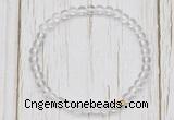 CGB7286 4mm tiny white crystal beaded meditation yoga bracelets