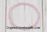 CGB7287 4mm tiny rose quartz beaded meditation yoga bracelets