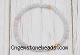 CGB7294 4mm tiny morganite beaded meditation yoga bracelets