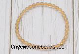 CGB7298 4mm tiny citrine beaded meditation yoga bracelets