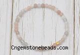 CGB7303 4mm tiny rainbow moonstone beaded meditation yoga bracelets