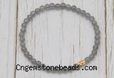 CGB7304 4mm tiny grey moonstone beaded meditation yoga bracelets