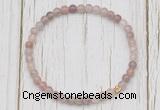 CGB7307 4mm tiny purple strawberry quartz beaded meditation yoga bracelets