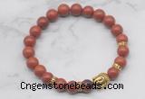 CGB7352 8mm red jasper bracelet with buddha for men or women