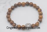 CGB7362 8mm elephant skin jasper bracelet with lion head for men or women