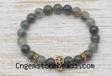 CGB7363 8mm blood jasper bracelet with skull for men or women