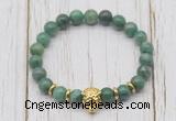 CGB7381 8mm African jade bracelet with tiger head for men or women