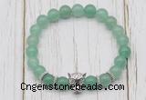 CGB7385 8mm green aventurine bracelet with leopard head for men or women