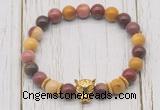 CGB7398 8mm mookaite bracelet with leopard head for men or women