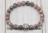 CGB7402 8mm rhodonite bracelet with lion head for men or women