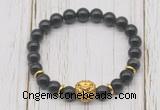 CGB7404 8mm golden obsidian bracelet with lion head for men or women