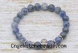 CGB7415 8mm blue spot stone bracelet with skull for men or women