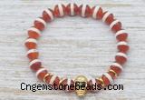 CGB7432 8mm Tibetan agate bracelet with skull for men or women