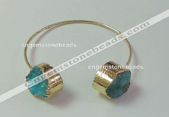 CGB744 20mm coin druzy agate gemstone bangles wholesale