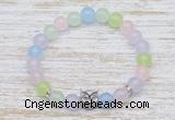 CGB7473 8mm colorful candy jade bracelet with owl head for men or women