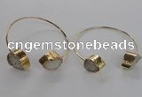 CGB748 13*18mm - 15*20mm teardrop druzy agate gemstone bangles