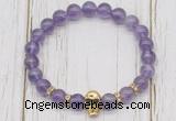 CGB7489 8mm amethyst bracelet with skull for men or women