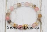 CGB7495 8mm cherry quartz bracelet with owl head for men or women