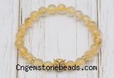 CGB7497 8mm citrine bracelet with owl head for men or women