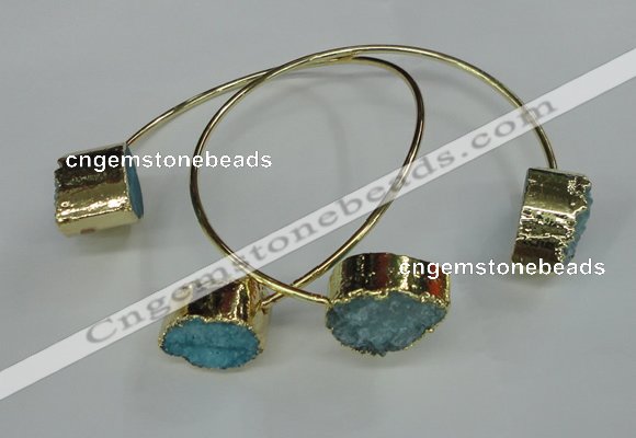 CGB750 13*18mm - 15*20mm teardrop druzy agate gemstone bangles