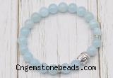 CGB7501 8mm aquamarine bracelet with buddha for men or women