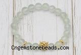 CGB7502 8mm prehnite bracelet with owl head for men or women