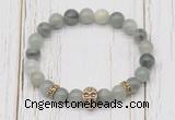 CGB7504 8mm seaweed quartz bracelet with skull for men or women