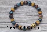 CGB7521 8mm colorfull tiger eye bracelet with buddha for men or women