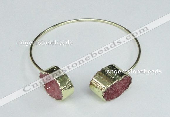 CGB755 13*18mm - 15*20mm oval druzy agate gemstone bangles