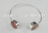 CGB760 13*18mm - 15*20mm oval druzy agate gemstone bangles