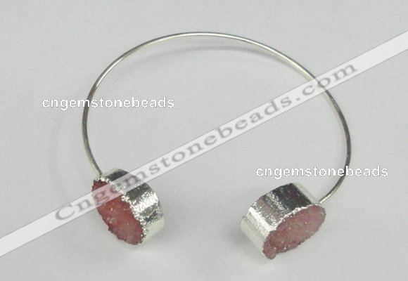 CGB760 13*18mm - 15*20mm oval druzy agate gemstone bangles