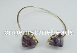 CGB768 13*18mm - 15*20mm faceted nuggets amethyst gemstone bangles