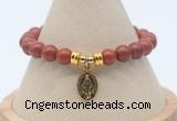 CGB7752 8mm red jaspe bead with luckly charm bracelets