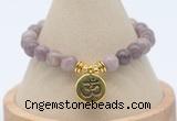 CGB7772 8mm lepidolite bead with luckly charm bracelets