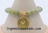 CGB7779 8mm China jade bead with luckly charm bracelets