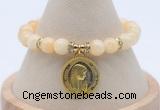 CGB7782 8mm honey jade bead with luckly charm bracelets