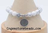 CGB7790 8mm white howlite bead with luckly charm bracelets