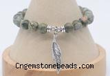 CGB7796 8mm rhyolite bead with luckly charm bracelets wholesale