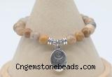 CGB7801 8mm fossil coral bead with luckly charm bracelets